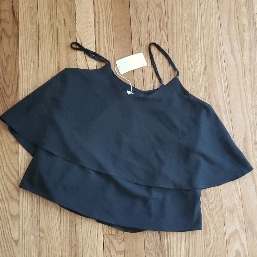 NWT women's black flowy top